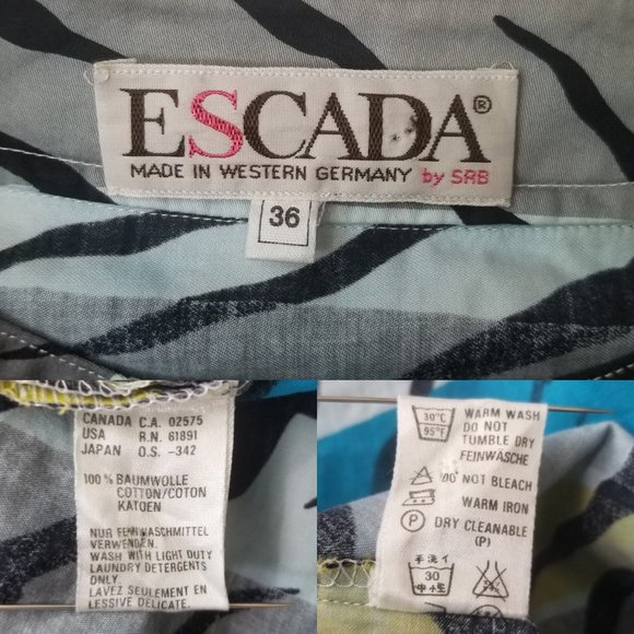 1990s Escada Cotton Zebra Top - Picture 11 of 12